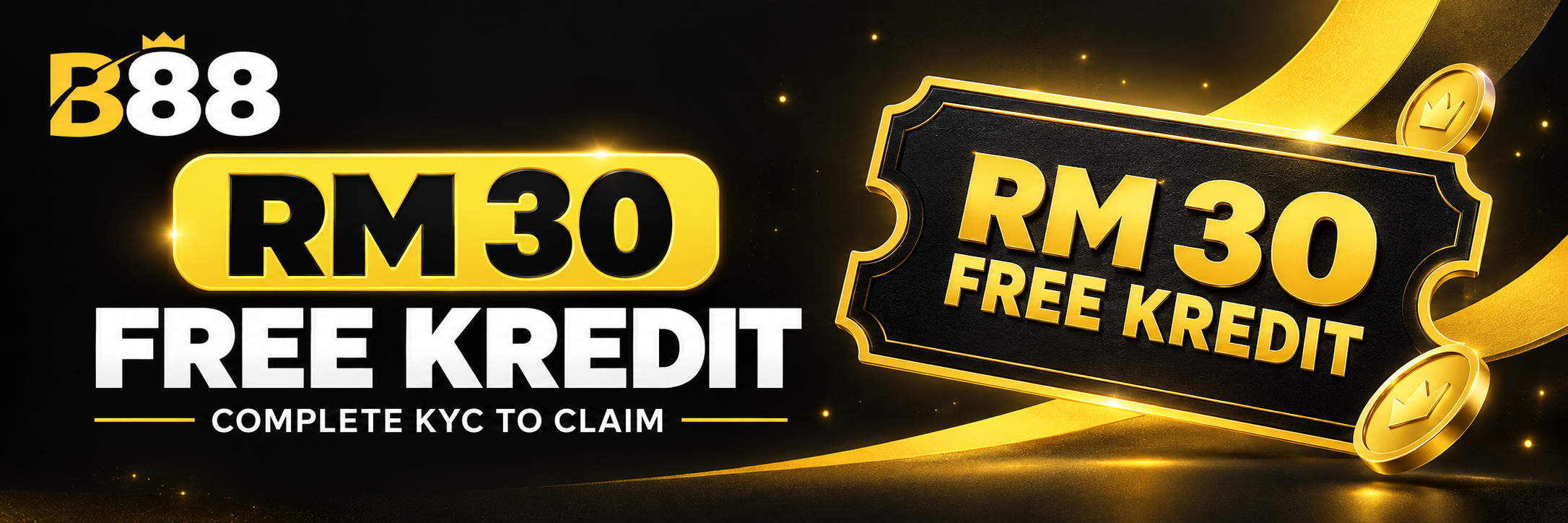 B88 RM30 free credit promotion